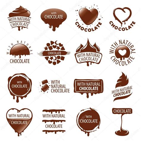 Baixar - Large set of vector logos chocolate — Ilustração de Stock | Etiquetas para doces ...