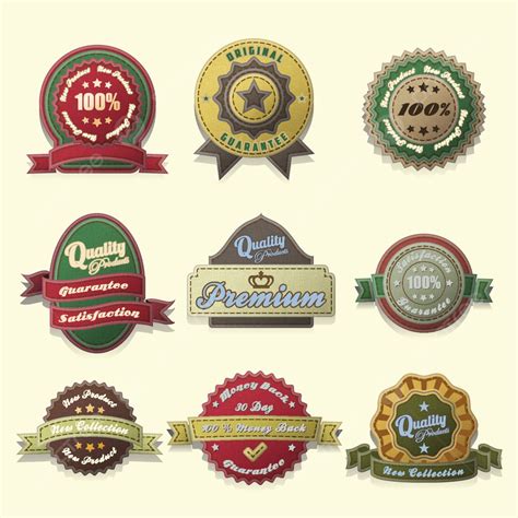 Vintage Style Badges And Labels Design Set Certificate Sale Ribbon ...