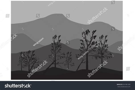 Silhouettes Fallen Tree Stock Vector (Royalty Free) 391981399 ...