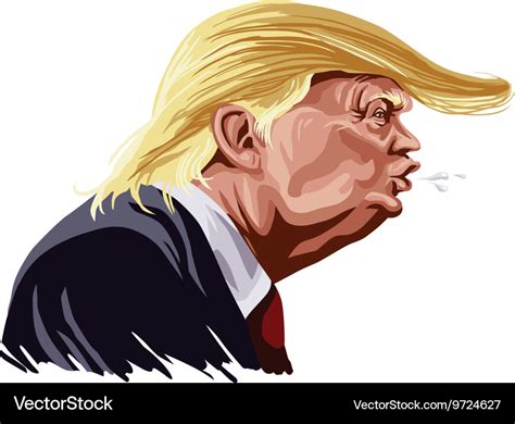 Donald trump caricature Royalty Free Vector Image