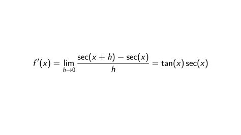 Derivative of sec(x) using First Principle of Derivative - Epsilonify