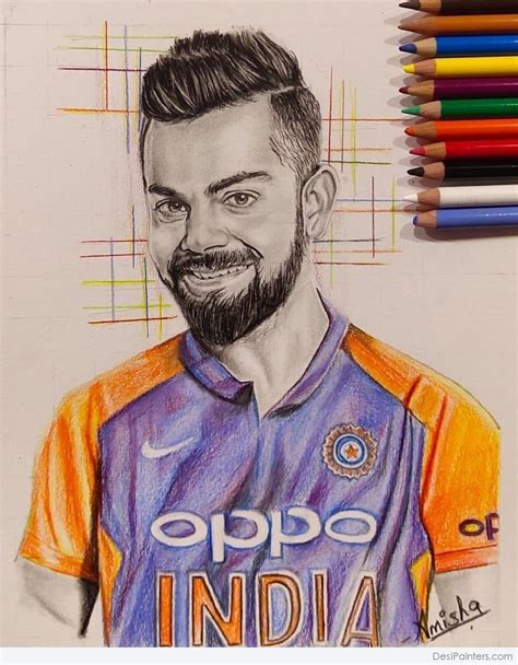 Brilliant Pencil Sketch Of Virat Kohli - Desi Painters