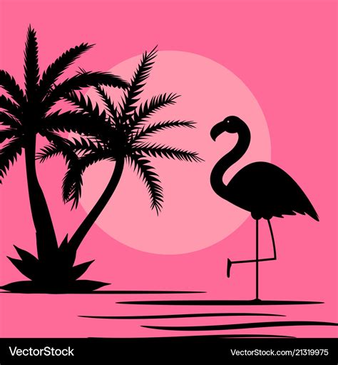 Cute pink flamingo background Royalty Free Vector Image