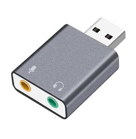 USB to Audio External Stereo Sound Adapter with 3.5mm Headphone and Microphone Jack for USB ...