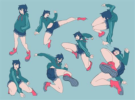 Anime Character Sketches - Action Pose Reference