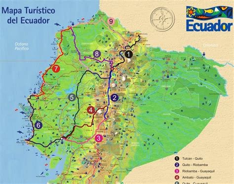 Ecuador Mapa Turistico