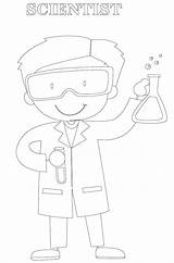 Scientist Coloring Pages Physics Mad Printable Drawing Kids Colouring  sketch template