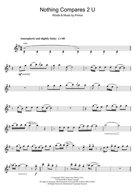 Nothing Compares 2 U Sheet Music | Sinéad O'Connor | Tenor Sax Solo