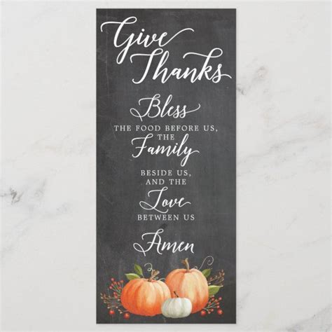 Thanksgiving Prayer Card Table Decor