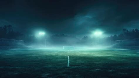 Premium Photo | A soccer field with lights on the field at night