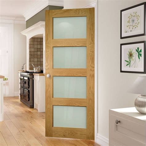 Deanta Coventry Shaker Style Oak Door with Frosted Safety Glass ...