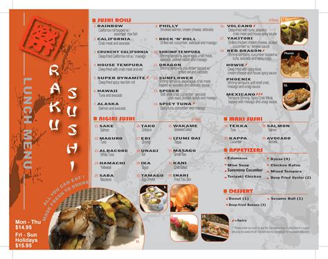 Raku Sushi menus in West Sacramento, California, United States