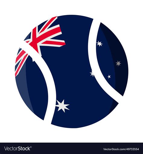 Australia tennis ball with flag Royalty Free Vector Image