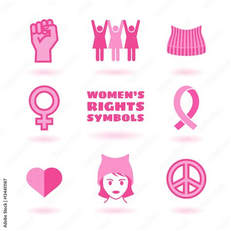 feminist symbols set promoting women's rights Stock-Vektorgrafik | Adobe Stock