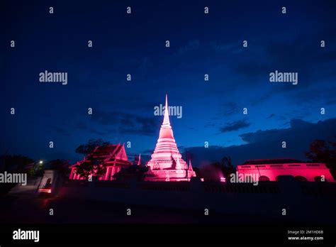 Colorful on twilight of the most important temples is Phra Samut Chedi. It is only the symbol of ...