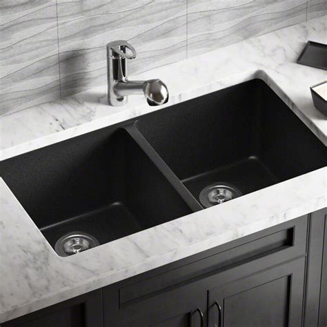 MRDirect Granite Composite 32" x 19" Double Basin Undermount Kitchen ...