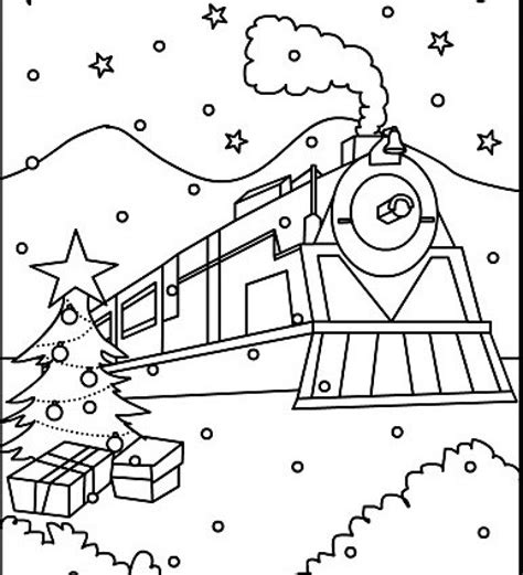 Printable Polar Express Train Coloring Page