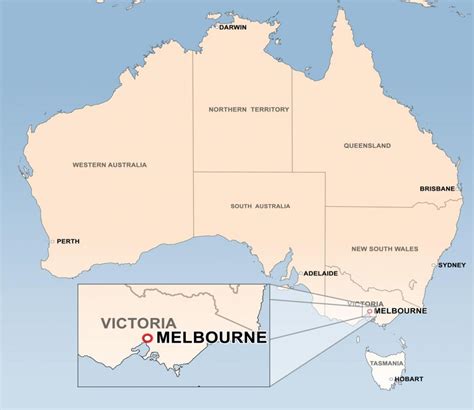 Melbourne Australia map - Map of Melbourne Australia (Australia)