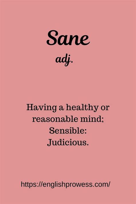 Sane Meaning | English words, Learning english online, Learn english