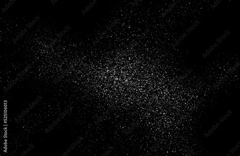 Dust particles effect vector splatter on black background texture. Dust overlay noise dirt ...