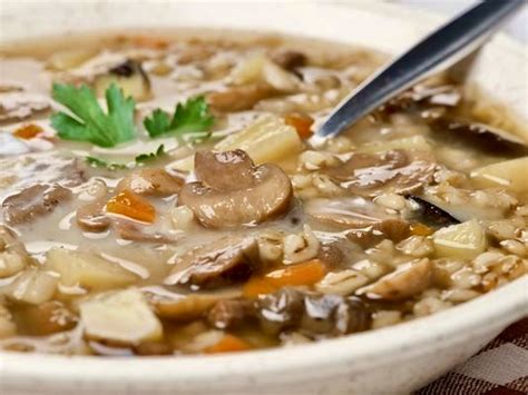 Mushroom Barley Soup - Evening with a Sandwich