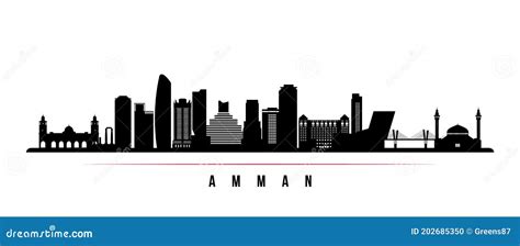 Amman Skyline Horizontal Banner. Stock Vector - Illustration of amman ...