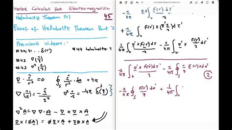 Vector Calculus for Electromagnetism 45 : Helmholtz Theorem Proof Part 2 - YouTube