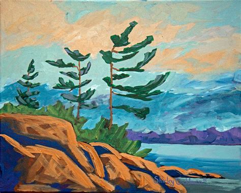 820 northern ontario landscape painting print trees pines | Etsy