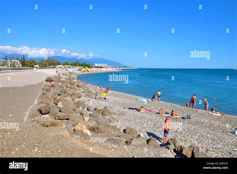 Beach in Sochi. Russia Stock Photo - Alamy