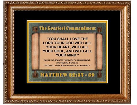 The Greatest Commandment Matthew Bible Scripture Verse Love | Etsy