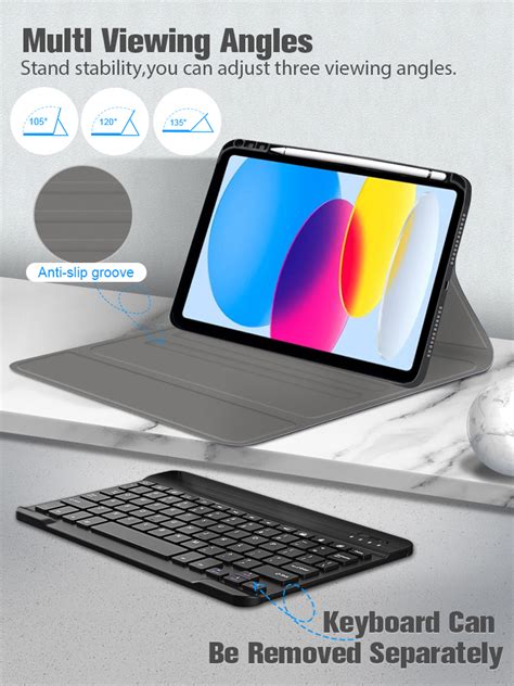 Best Wireless keyboard Case for iPad 10th Gen 10.9 inch cover factory ...