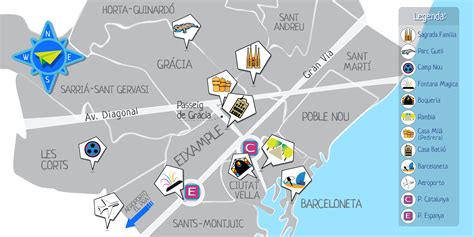 Mappa Barcellona | Barcelona map, Map, Barcelona