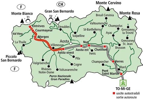 Aosta Valley Map 2 3 large map | Aosta valley, Aosta, Map