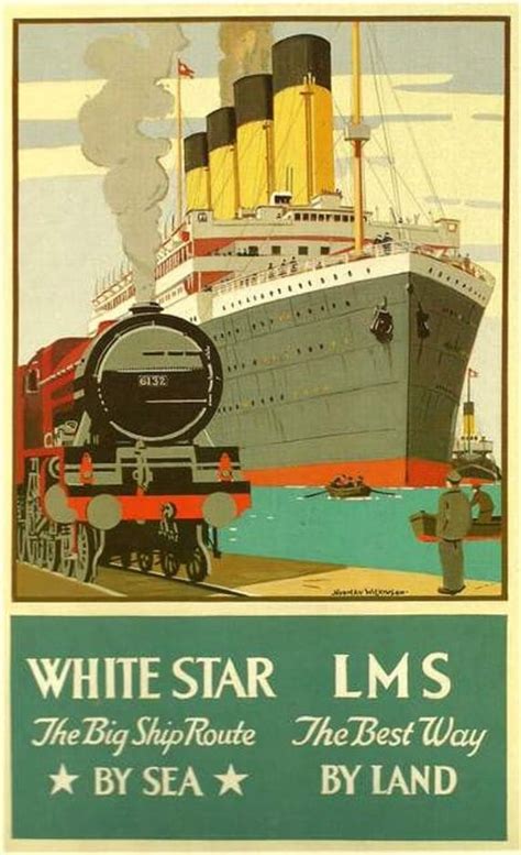 Titanic White Star Line LMS Rail Travel Poster 1911. Print