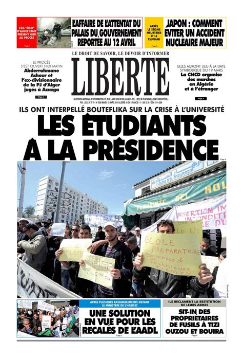 Calaméo - LIBERTE ALGERIE (liberte-algerie.com) du 15 Mars 2011