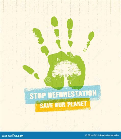 Stop Deforestation Logo Warning, Icon Cartoon Vector | CartoonDealer ...