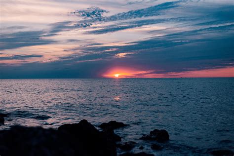 Free photo: Calm Sea during Sunset - Clouds, Nature, Ocean - Free ...