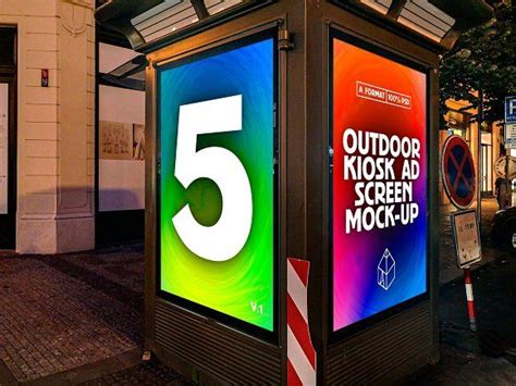 5 Outdoor Kiosk Ad Screen MockUps 1