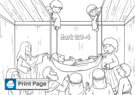Jesus Heals The Paralytic Coloring Page | Images and Photos finder