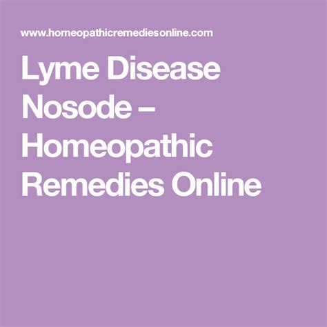 Lyme Disease Nosode | Lyme disease, Homeopathic remedies, Remedies