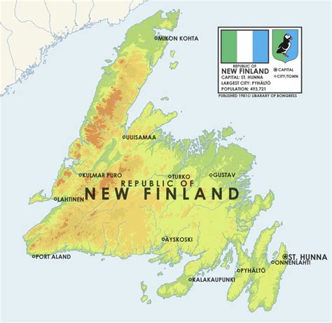 Republic of New Finland | Alternate history, Geography map, Fantasy map ...