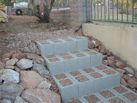 The steps get finished | Garden stairs, Garden steps, Concrete blocks