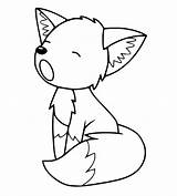 Baby Fox Cartoon Coloring Page sketch template