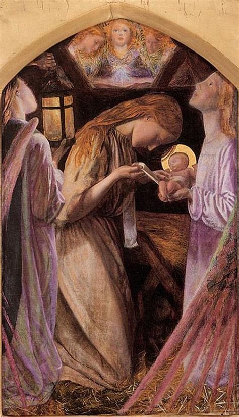 The Nativity With Angel Painting by Arthur Hughes - Fine Art America