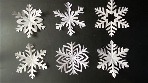 How to make a paper snowflake | 6 different snowflake designs | DIY ...