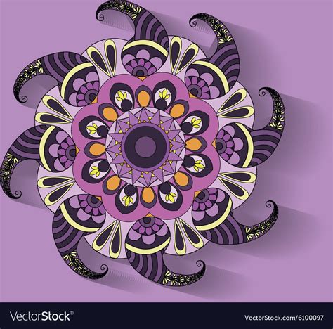 Purple pattern circle ornament Royalty Free Vector Image