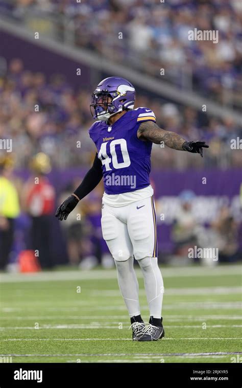 Minnesota Vikings linebacker Ivan Pace Jr. (40) in action during an NFL preseason football game ...