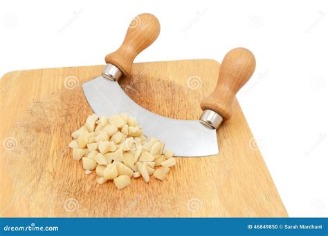 Coarsely Chopped Macadamia Nuts with a Rocking Knife Stock Photo - Image of rocking, equipment ...