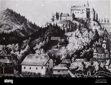 DCF 1.0 . English: Velenje Castle . 1854. Puiff 1227 Velenje Castle 1854 Stock Photo - Alamy