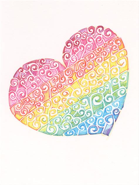 Rainbow Heart Illustration by American Artist Gwenn Seemel 2016